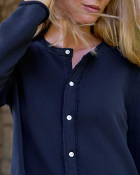 Frank & Eileen Jackie - Sweatshirt Cardigan in Classic Navy 3 - Bliss Boutiques