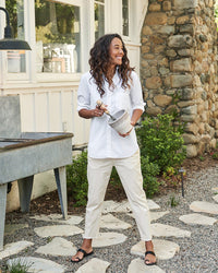 Frank & Eileen Joedy Boyfriend Blouse in White Superluxe