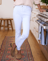 Frank & Eileen Killian Crop Flare Jean in White Denim