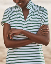 Frank & Eileen Lauren - Heritage Jersey Dress in Green & White Stripe 2 - Bliss Boutiques