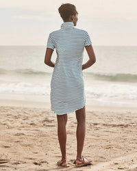 Frank & Eileen Lauren - Heritage Jersey Dress in Green & White Stripe 3 - Bliss Boutiques