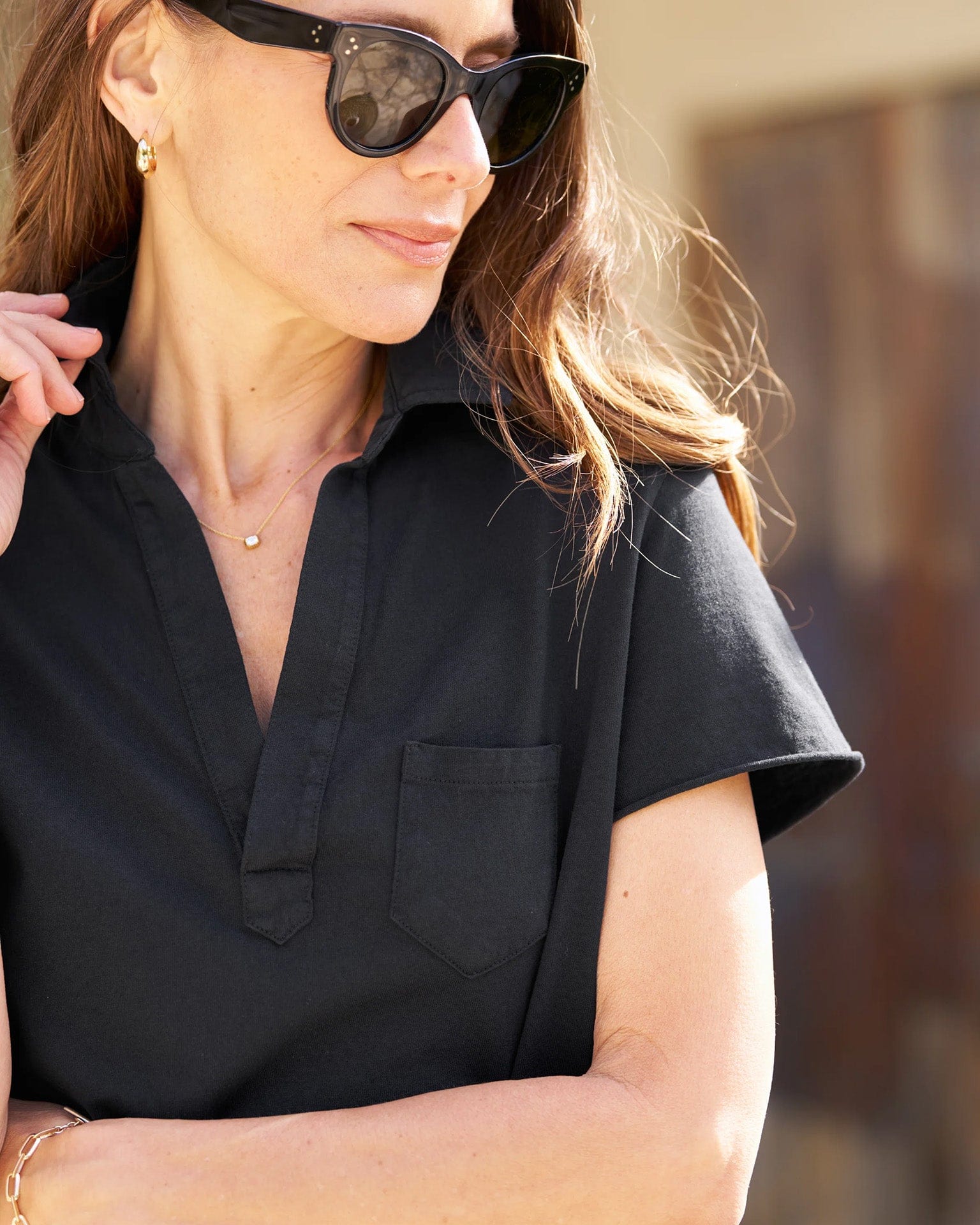 Frank & Eileen Lauren Polo Dress in Black