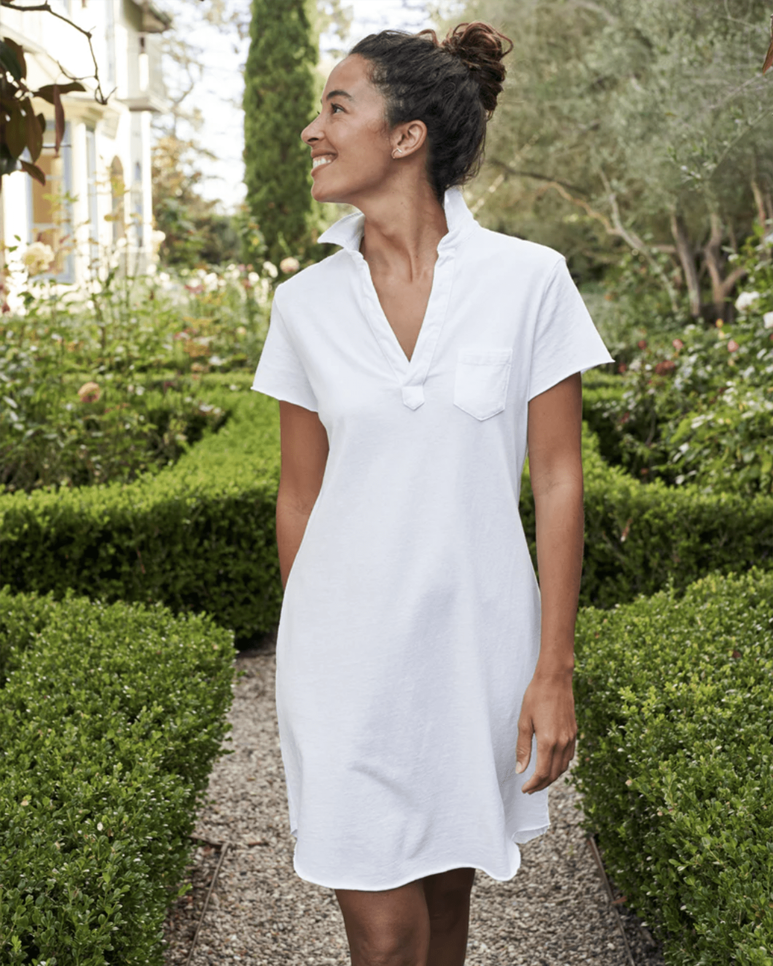 Frank & Eileen - Short Sleeve Polo Dress in White XS Frank & Eileen - Short Sleeve Polo Dress in White XS