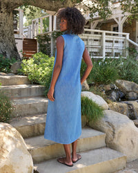 Frank & Eileen Lily Maxi Polo Dress in Vintage Stonewashed Indigo 2 - Bliss Boutiques