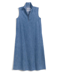Frank & Eileen Lily Maxi Polo Dress in Vintage Stonewashed Indigo 4 - Bliss Boutiques