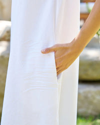 Frank & Eileen Lily Maxi Polo Dress in White Tattered Denim 3 - Bliss Boutiques