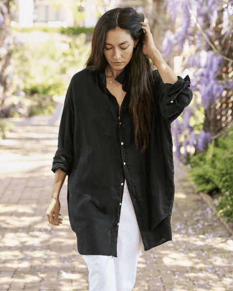 Frank & Eileen Mackenzie in Black Performance Linen - Bliss Boutiques