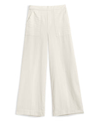 Frank & Eileen Madeline Patch Pocket Pull-On Pant in Vintage White Distressed Denim 1 - Bliss Boutiques
