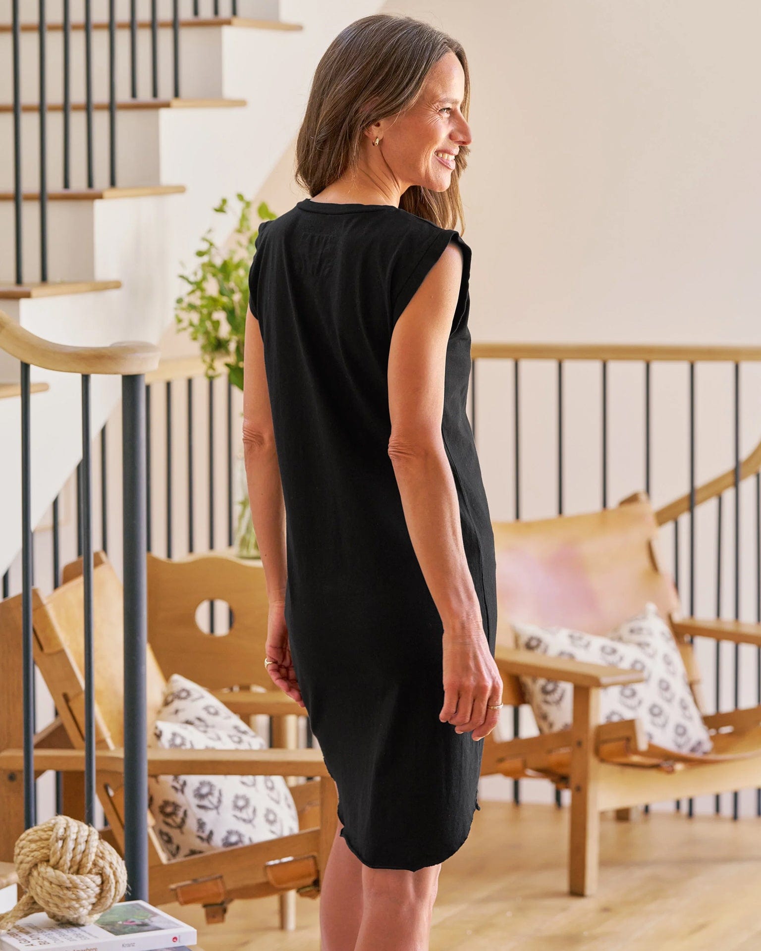 Frank & Eileen Mini Cory Muscle Tee Dress in Black