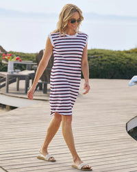 Frank & Eileen Mini Cory Muscle Tee Dress in Red, Navy, & White Stripe