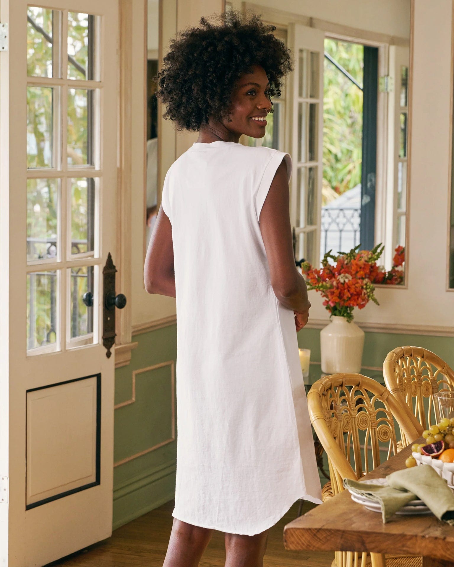 Frank & Eileen Mini Cory Muscle Tee Dress in White