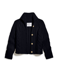 Frank & Eileen Mini Cotswolds Cable Cardigan in Marine 4 - Bliss Boutiques