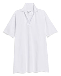 Frank & Eileen Mini Emma - SS Henley Dress in White 4 - Bliss Boutiques