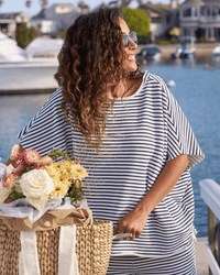 Frank & Eileen Olive Original Capelet in White & British Royal Navy