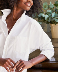 Frank & Eileen Oona Continuous Button Up Shirt in White Superluxe