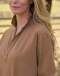 Frank & Eileen Patrick - Popover Henley in Chai 4 - Bliss Boutiques