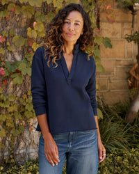 Frank & Eileen Patrick - Popover Henley in Classic Navy 1 - Bliss Boutiques