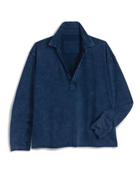 Frank & Eileen Patrick Popover Henley in Indigo Mineral Jersey