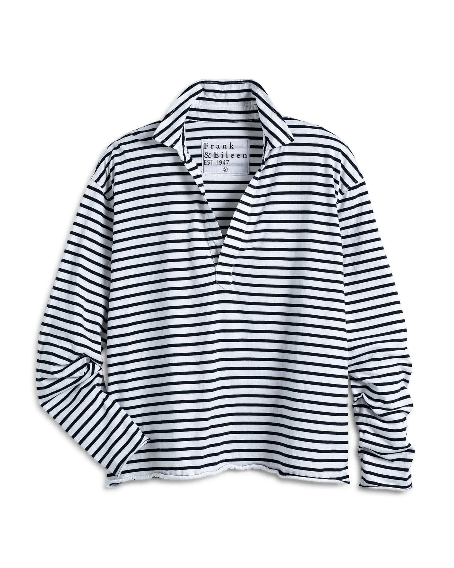 Frank & Eileen Patrick Popover Henley in White & British Royal Navy Heritage Jersey
