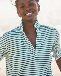 Frank & Eileen Patty - Heritage Jersey in Green & White Stripe 2 - Bliss Boutiques