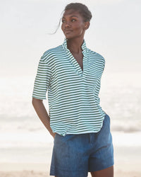 Frank & Eileen Patty - Heritage Jersey in Green & White Stripe 1 - Bliss Boutiques