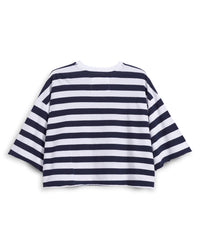 Frank & Eileen Presley- Oversized Crop SS Tee in Nautical Stripe 6 - Bliss Boutiques