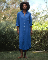 Frank & Eileen Rory Maxi Shirtdress in Cabo Blue 1 - Bliss Boutiques