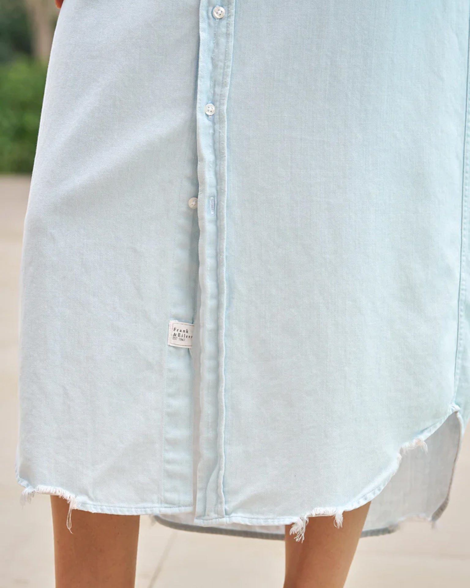 Frank & Eileen Rory Maxi Shirtdress in Classic Blue w/ Tattered Wash