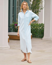 Frank & Eileen Rory Maxi Shirtdress in Classic Blue w/ Tattered Wash