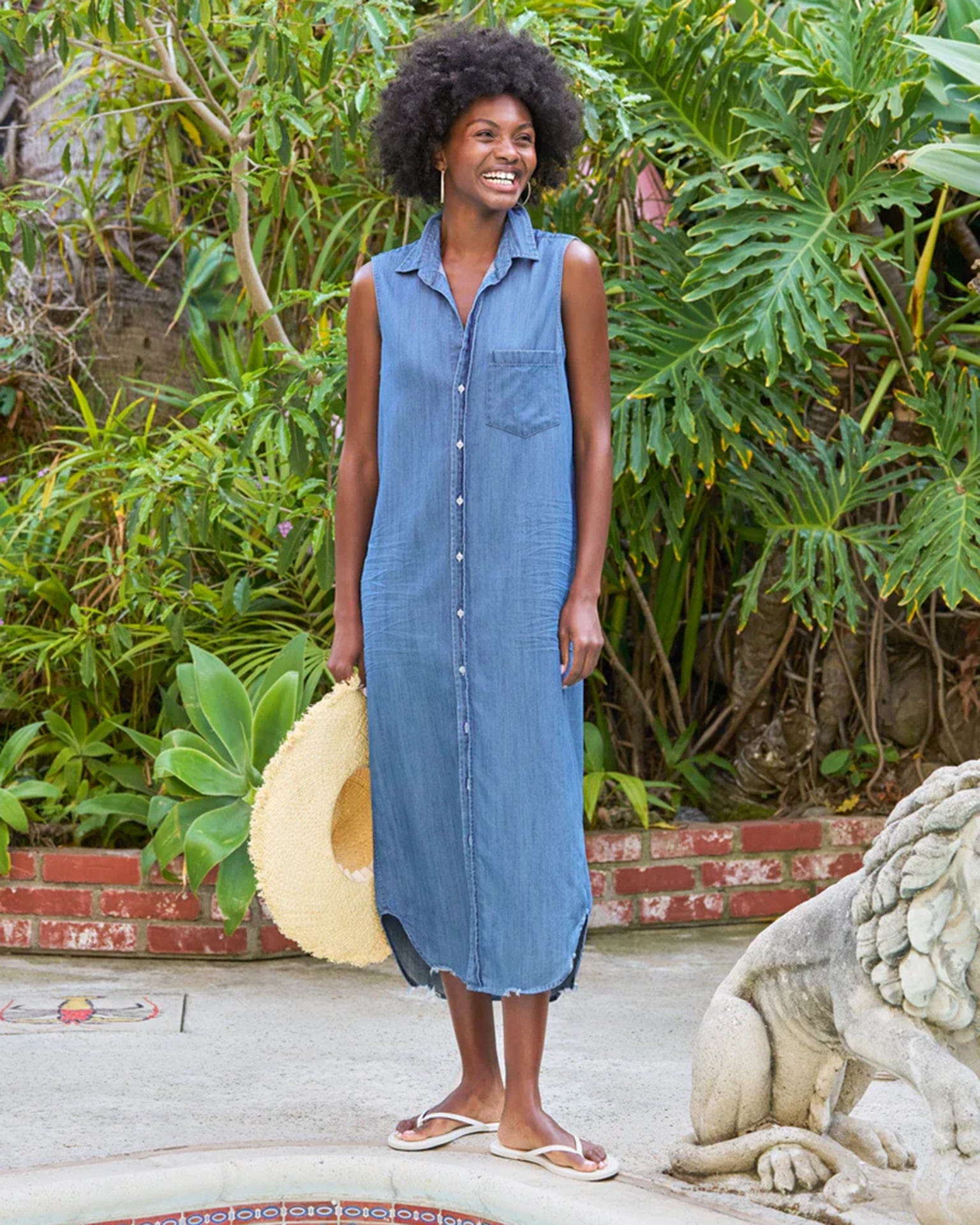 Frank & Eileen RORY Sleeveless Vintage Stonewashed Indigo, Famous Denim Indigo XS Frank & Eileen RORY Sleeveless Vintage Stonewashed Indigo, Famous Denim Indigo XS