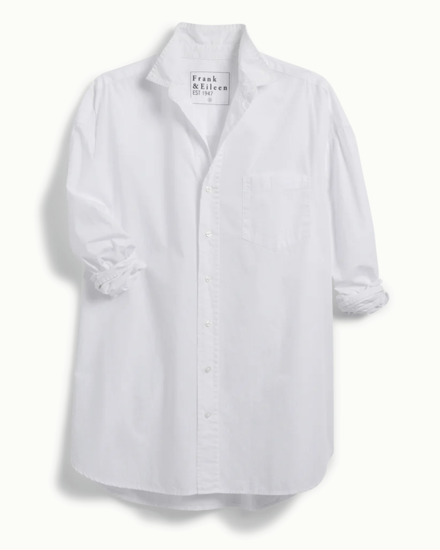 Frank & Eileen Shirley Oversized Button Up in White Everyday Poplin