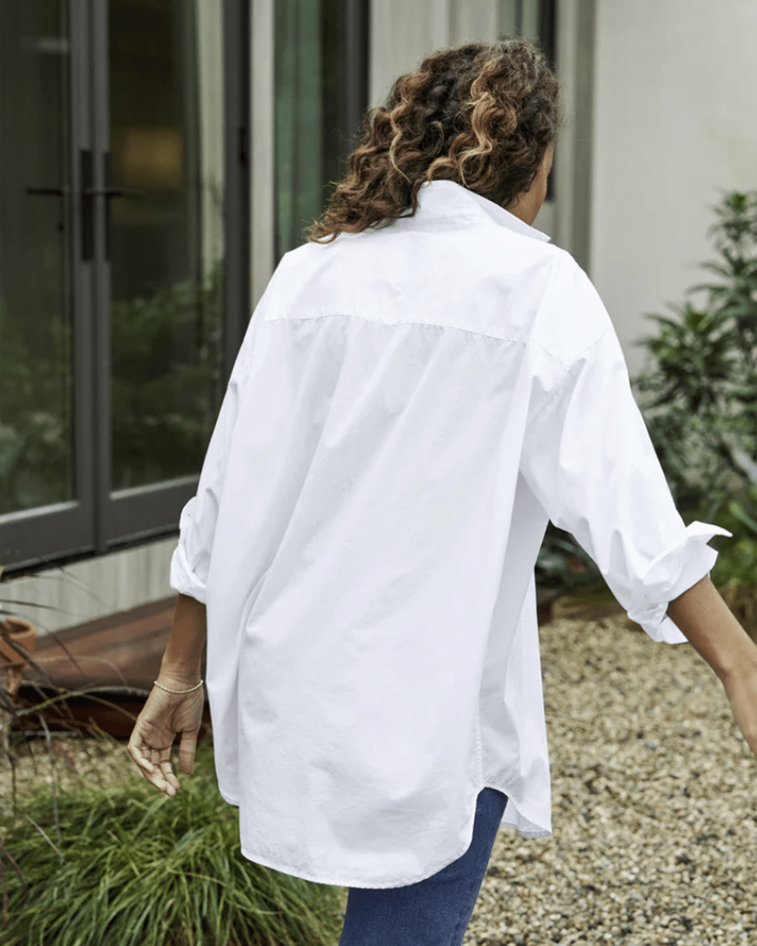 Frank & Eileen Shirley Oversized Button Up in White Everyday Poplin