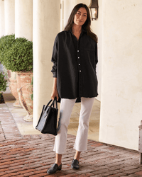 Frank & Eileen Shirley Oversized Button-Up Shirt in Blackout Denim