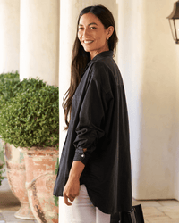Frank & Eileen Shirley Oversized Button-Up Shirt in Blackout Denim