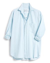 Frank & Eileen Shirley Oversized Button-Up Shirt in Classic Blue w/ Tattered Wash