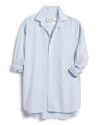 Frank & Eileen Clothing Shirley Oversized Button-Up Shirt in Light Blue Stripe