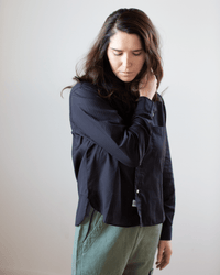 Frank & Eileen Silvio Untuckable Button Up in Sheer Black Stripe