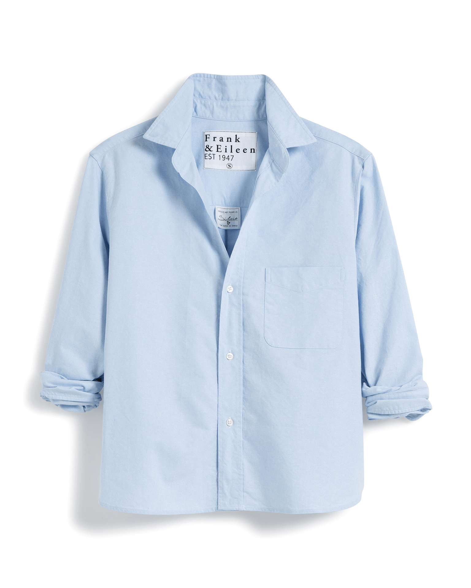 Frank & Eileen Silvio Untuckable Button-Up Shirt in Light Blue