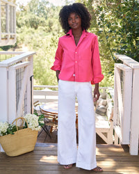 Frank & Eileen Silvio Untuckable Button-Up Shirt in Magenta 2 - Bliss Boutiques