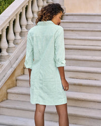 Frank & Eileen Southern Long - Sleeve Playsuit Dress in Lime Stripe 4 - Bliss Boutiques
