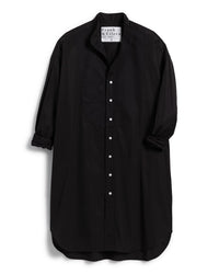 Frank & Eileen Tori Collarless Button Up Dress in Black w/ Black Bib