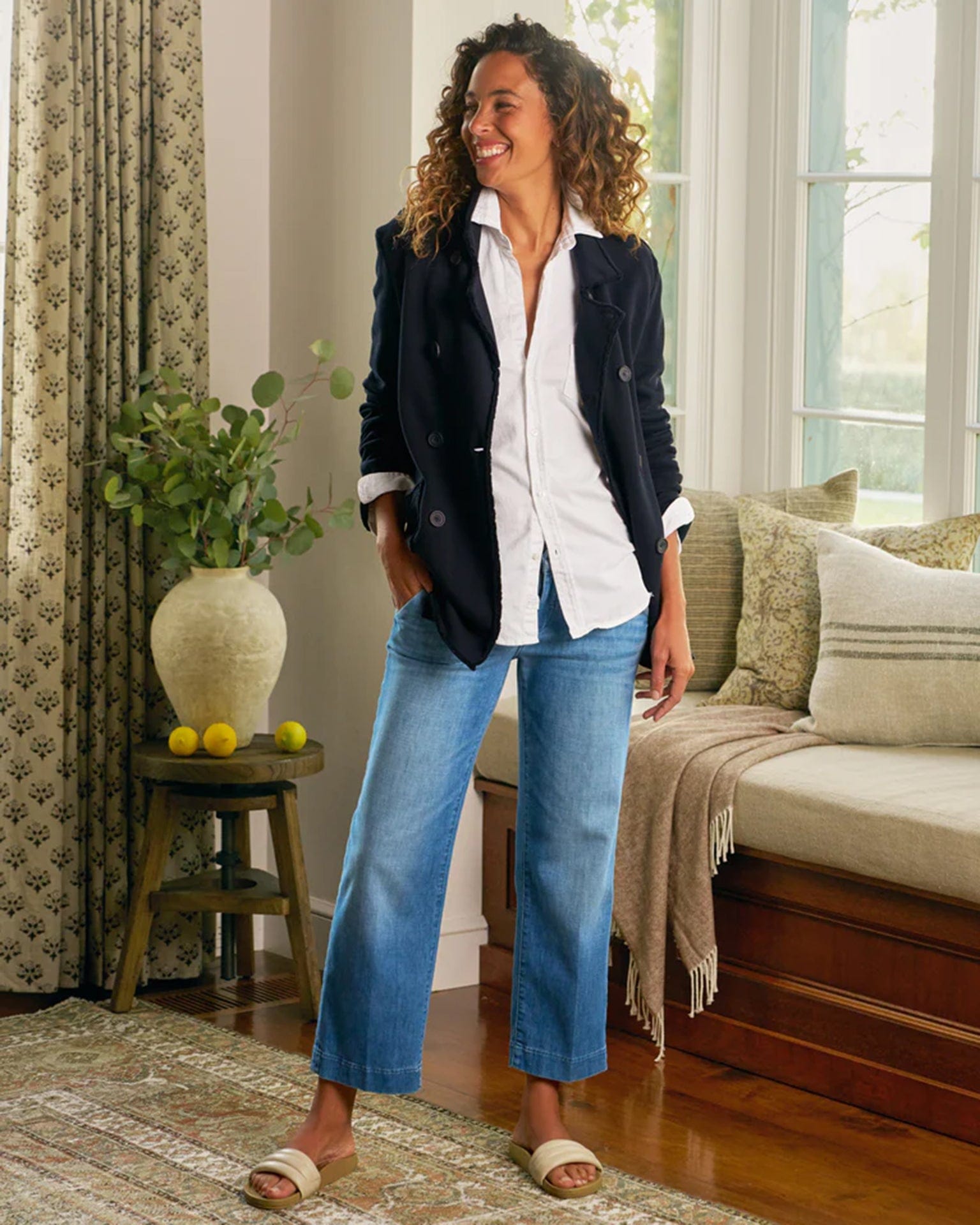 Frank & Eileen Westport Wide Leg Chino in 1968 Light Wash