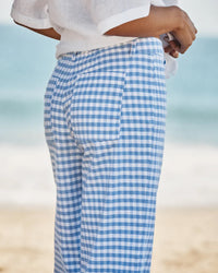 Frank & Eileen Wexford Trouser in Blue Check 3 - Bliss Boutiques