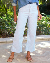 Frank & Eileen Wexford Trouser in Blue, White Stripe