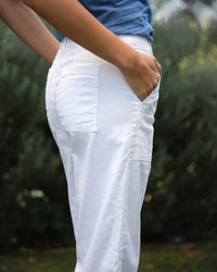 Frank & Eileen Wexford Utility Trouser in White 3 - Bliss Boutiques