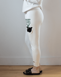 Large 3/4 Sweatpants in Creamy Army - Bliss Boutiques