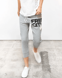 Free City Large 3/4 Sweats in Heather Cream