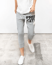 Free City Large 3/4 Sweats in Heather Cream