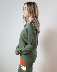 Free City Lucky Rabbits Sweatshirt in Surplus Greens