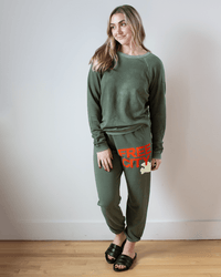 Free City Lucky Rabbits Sweatshirt in Surplus Greens